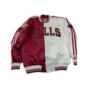 Mitchell Ness The Ace Chicago Bulls VarsitySatin Jacket NBA Starter Size Large